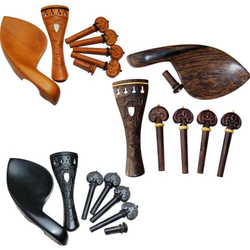 Violin Part 4/4 horns wood gorgeous patterns carved polished high-grade violin accessories / set
