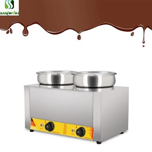 Electric chocolate melting pot sauce heating machine buffet soup warmer machine stainless steel cheese warming machine 7L*2
