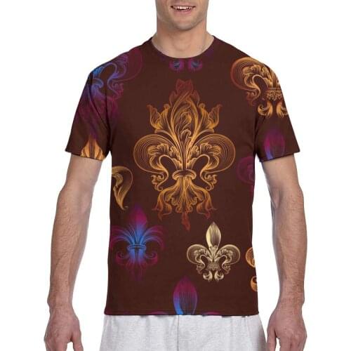Heraldic Fleur De Lis Fashion T-shirt Men 2020 Summer Crew Neck Mens Tshirt Tee Shirts