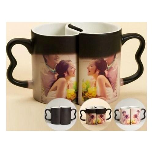 Personality Logo Gift Custom Creativity Couples Love To Cup DIY Magic Cup Ceramic Discoloration Mug Photo Printed Cups
