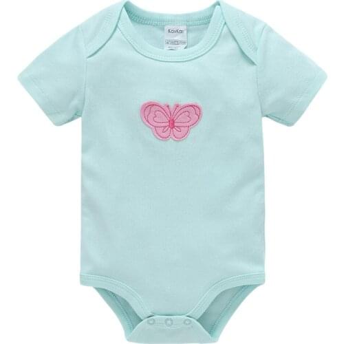 2021 Summer Baby Girl Clothes Lovely Butterfly Design Newborn Cotton Boy Bodysuit 0-12 months Toddler Overalls Outfits