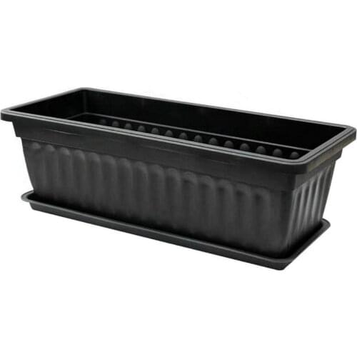 Flower Window Box PP Resin Rectangular Window Planters Vegetables Growing Container Garden Flower Plant Pot for Balcony