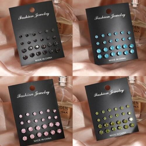 Colorful Rhinestone Earrings Zirconia Round Stud Earrings 2021 Jewelry Irregular Creativity Personality Earrings for Party