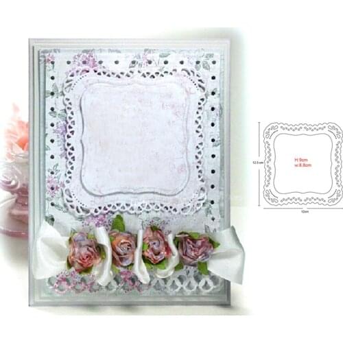 Metal Cutting Dies DIY Etched Pierced frame Background Dies mould Craft Paper Card Making Scrapbooking Embossing die stencils