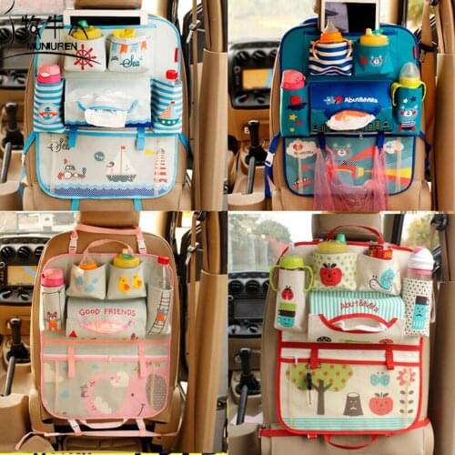 Cute Cartoon Car Seat Back Organizer Storage Bags Hanging Car Organizador Bags Pocket Car Styling For Kids Children