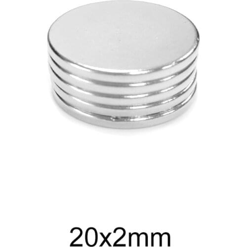 5~100pcs 20x2 mm Powerful Magnetic magnet Strong 20mmx2mm Permanent Neodymium Magnets Disc 20x2mm Round Magnet sheet 20*2 N35