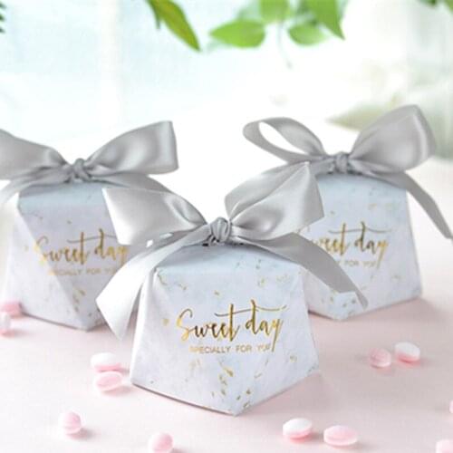 Diamond shape marble sweet day candy box wedding favor chocolate box party supplies gift box christmas gift box baby shower