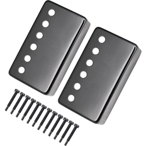 Pack of 2 Brass Humbucker Pickup Covers with Screws for Electric Guitar Replacement