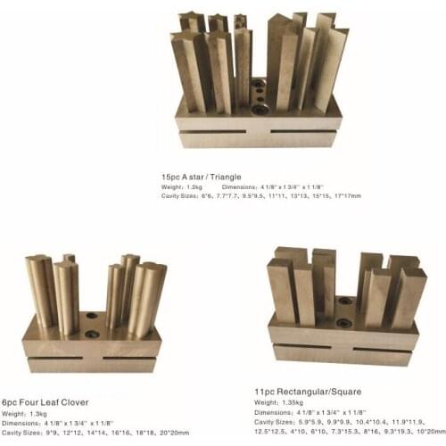 Jewelry disc cutter set rectangle square star triangle four leaf clover punch Metal Cutting goldsmith jewellery punching Die