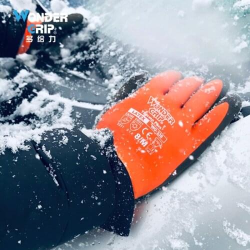 Wonder Grip Thicken Garden Working Gloves Coldproof Work Gloves Double Layer Latex Coated Protection snowmobile gloves