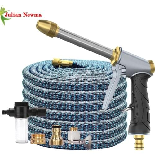 Expandable Garden Hose Shrinks Flexible Water Hose Showers Garden Brass Water Gun Sprinkler High Pressure Car Washer Jet Nozzle
