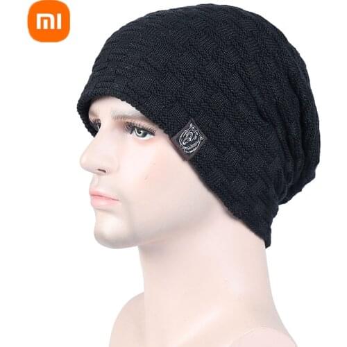 New Xiaomi mijia hat men plus velvet warm cold-resistant ear protection knitted hat thick woolen hat outdoor ski hat