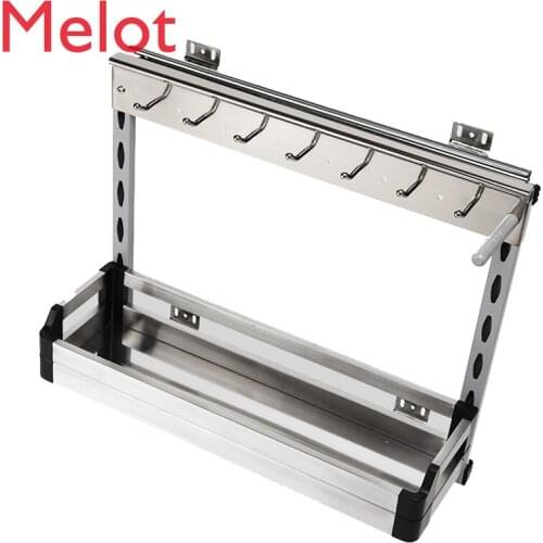 Pull-out Basket Stainless Steel Kitchen Cabinet Pull-out Basket Multi-Functional Side Sink Basket with Slide Rail Kitchen