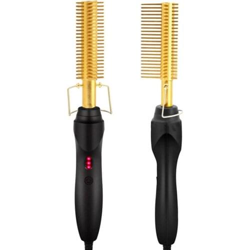 Hair Straightener Flat Irons Straightening Brush Electric Hot Comb Heating Comb Hair Curler Brush Hair Curler Comb Styling Tools