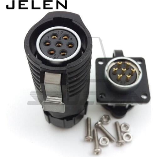 XHE20, IP67 7 pin Waterproof connectors plug and socket, industrial cable connector Male plug and Femal socket