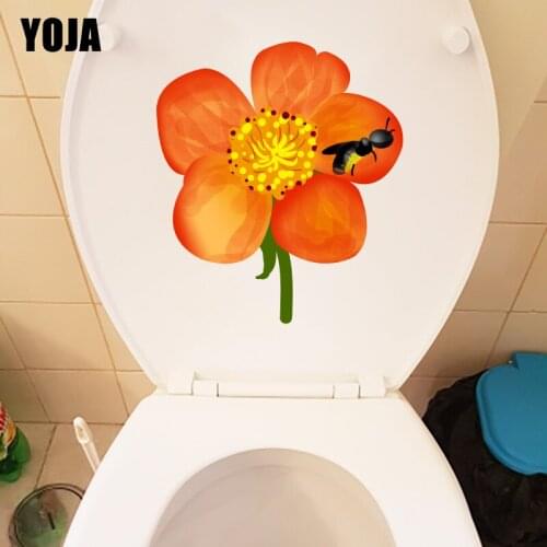 YOJA 17.5*20CM Fresh Bee Nectar Cartoon Childern Room Wall Sticker Decal Toilet WC Decoration T1-0816