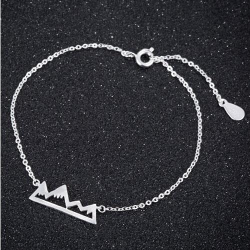 Shuangshuo Boho Snow Mountain Bracelets & Bangles Mountain Cuff Bracelets for Women Chain Link Charm Bracelet pulseira masculina