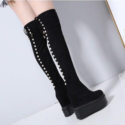 Within Increased long tube boots Europe and America sexy over the knee boots 14cm super high-heel womens boots wedges high boots