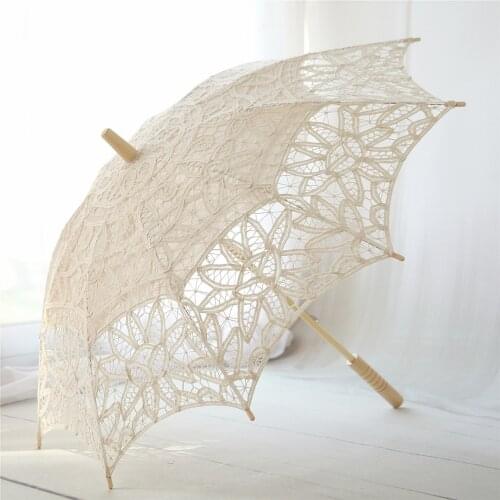 Beautiful Princess Chinese Elegant Umbrella Long Womens Umbrella Garden Patio Lace Luxury Wedding Paraplu Rain Gear EH50UM