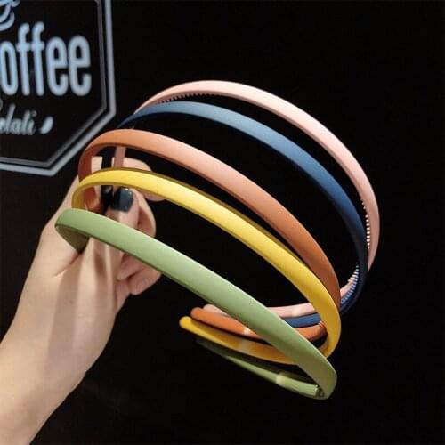 1cm Non Slip Toothed Plastic Headband Hairband Hair Hoop for Women Fashion Frosted Solid Color Girl Head Band Headwrap Wholesale