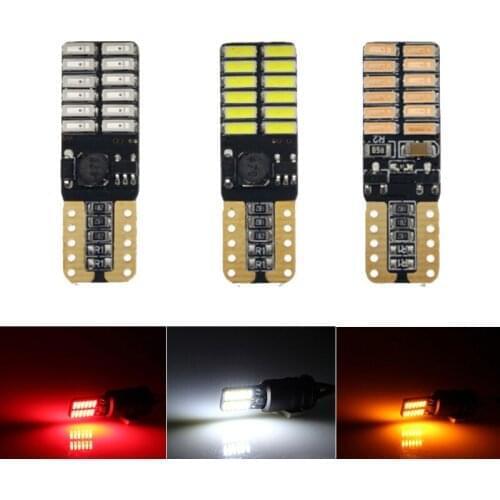 100pcs T10 bulb 194 T10 led canbus t10 24SMD 4014 car LED signal light canbus error free led parking car styling Fog lamp