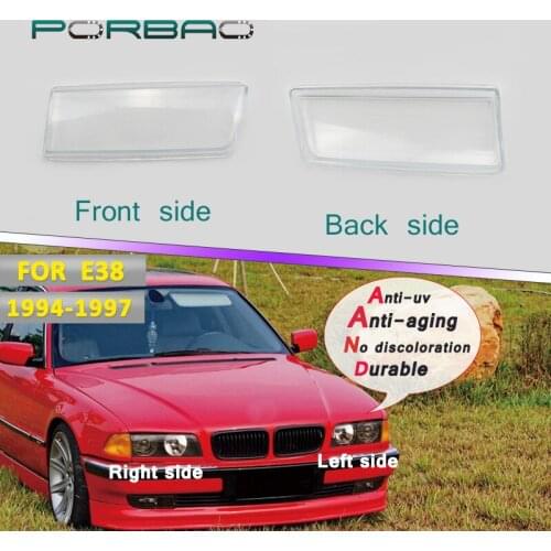 4Doors Car Headlight Glass Lens Cover For 728i 730i 735i 740i 745i 750i E38 Replacement Headlamp Clear Auto-Shell 94-02 DIY