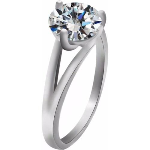 4 Sizes 3 Fingers Claw Beautiful Design Round Sections Shiny Rhinestone Silver Plated Rings for Women