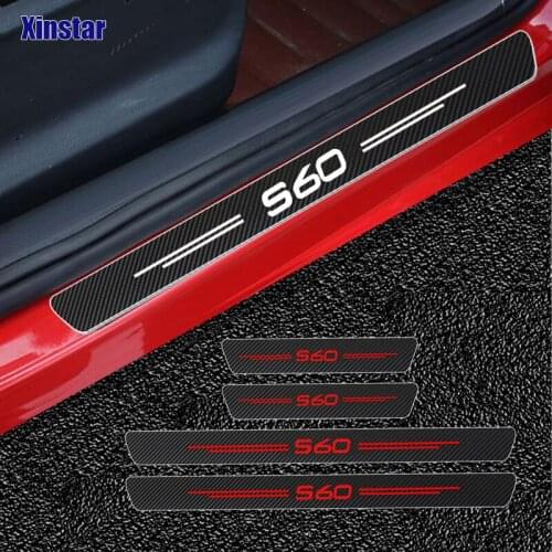 4PCS Carbon Fiber Stickers Vinyl Sport Decals For Volvo S60