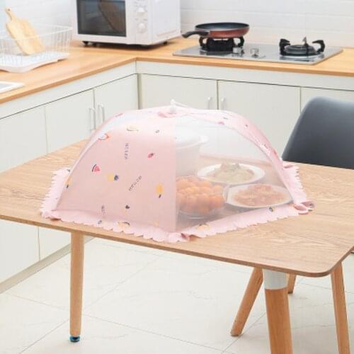 60CM Round Household Food Umbrella Cover Picnic Barbecue Party Anti Mosquito Fly Resistant Net Tent for Kitchen Dinner Table
