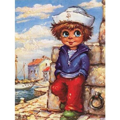 5D DIY Diamond Painting Portrait Cross Stitch Kit Full Square/Round Sailor Diamond Embroidery Mosaic Art Rhinestone Picture