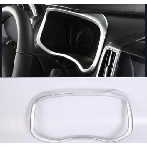 Car Styling For Hyundai IX35 2018 Car ABS Chrome Dashboard Trim Ring Decoration With Stickers Accessories