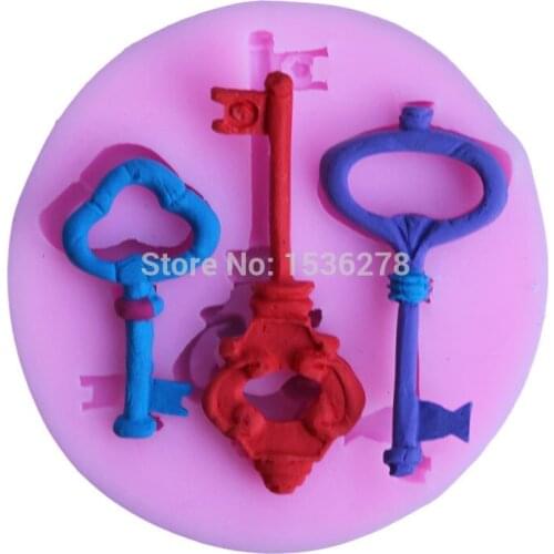 Free Shipping Love Key DIY Fondant Cake Baking Tools Cake Decorating Tools Chocolate Silicone Mould A220