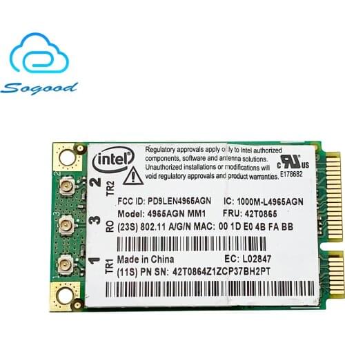 Wireless Wifi link 4965AGN MM1 802.11N 300Mbps adapter network card FRU 42T0865 for Lenovo ThinkPad R61E R61I T61 T61P R61 X61