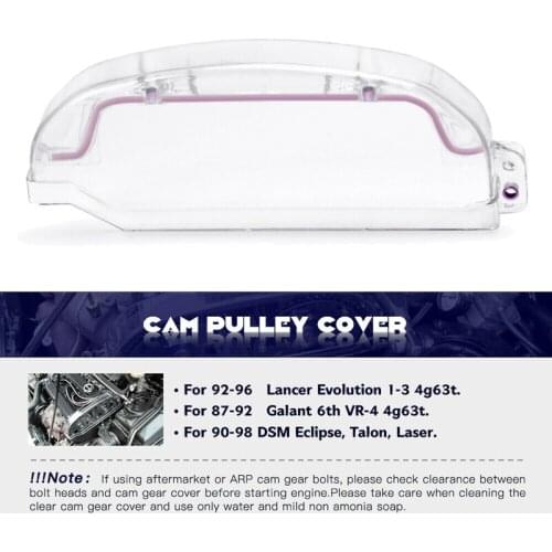 Clear Cam Gear Timing Belt Cover Turbo Cam Pulley for Mitsubishi Eclipse 1G 4G63 Turbo RVR EVO1-3