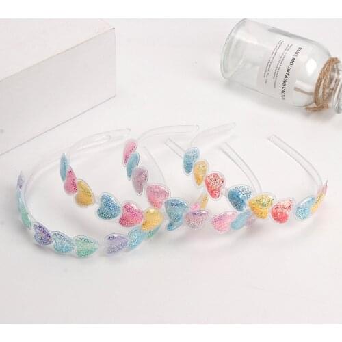 Kids lovely Hairbands Transparent Sequin Hair Hoops With Teeth Boutique Girls Glitter Headbands Sweet Korean Hair Accessories