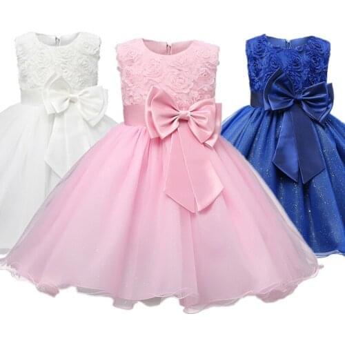 Toddler Baby Dress Flower Girls Evening Dress For Children Prom Ball Vestidos Teen Girl Christmas Costumes Kids Formal Dress
