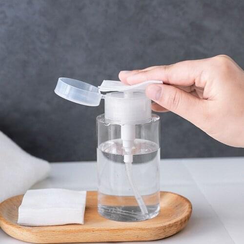 100/150/200ml Plastic Push Down Empty Pump Dispenser Eye and Lip Makeup Remover Press Bottle Refillable Container Storage Bottle