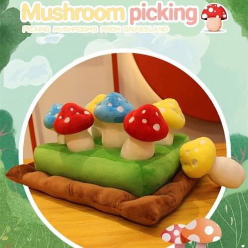 Picking Game Mushroom Carrot Baby Educational Toys Pick Off Strawberry Pineapple In Glass Floor Creative Stuffed Toys For Kids