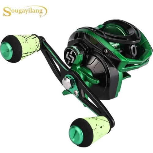 Sougayilang 8+1BB Baitcasting Reel Aluminum Spool FIshing Wheel 7.3:1 High Speed Magnetic Brakes Fishing Reel 8KG Max Drag