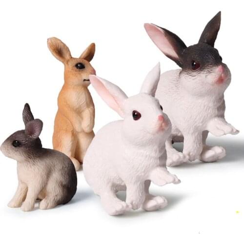Rabbit Animal Figure Collectible Toys Wild Animal Action Figures Kids Plastic Cement Toys