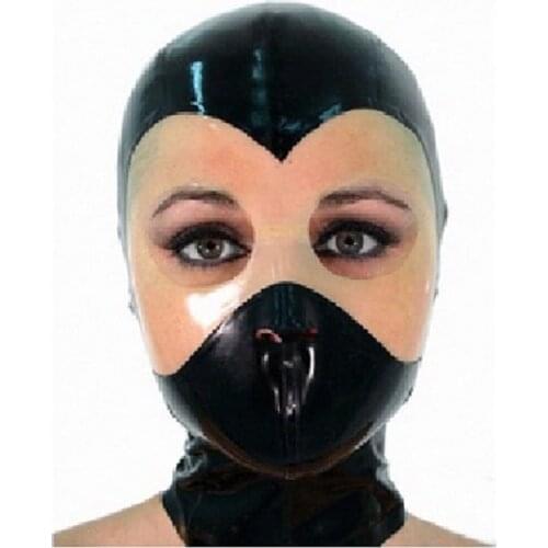 Latex costumes hoods masks w black zipper