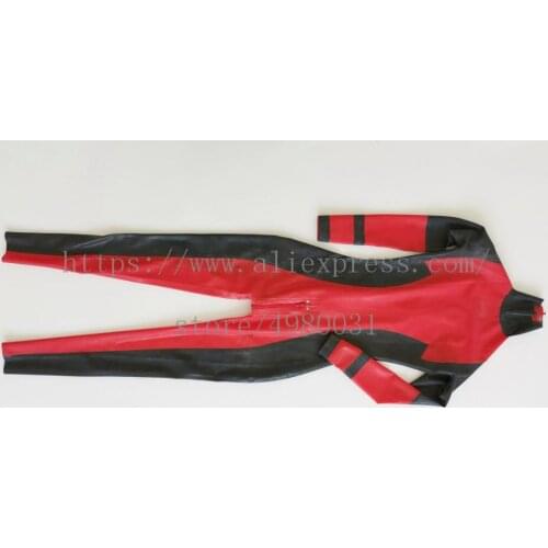 Back zipper to belly womens support custom tailored latex Fetish cat suit what is made of 100% real natural latex materials