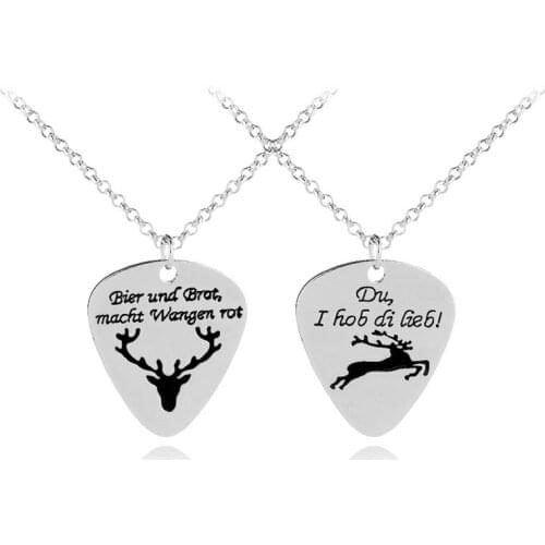 Fashion Letter Heart-Shaped Deer Pendant Necklace For Keepsake Friendship Highlight Elegant Charming Gift