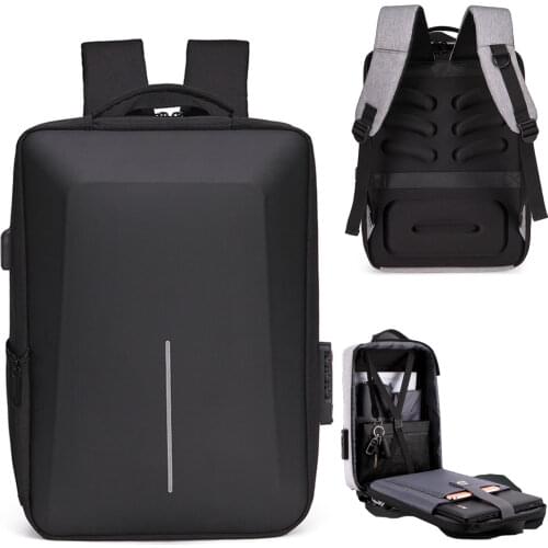 Men Reflective Strip USB Multifunctional Anti-theft 15.6 Inch Laptop Backpack Notebook Travel Bag Rucksack School Bag For Male