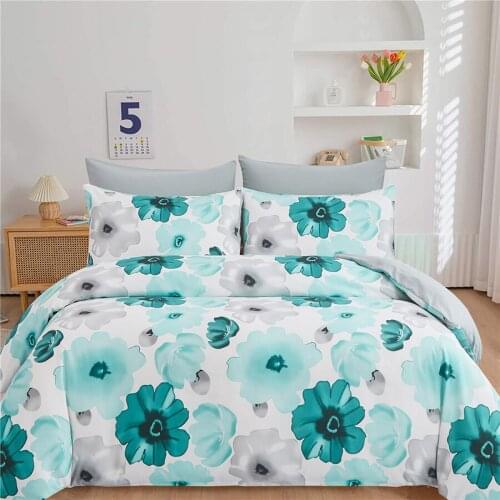 Nordic Double Bed Retro Ink Painting Duvet cover 220x220 Quilt Cover Housse De Couette Bedroom Floral Bedspread Bedding Sets