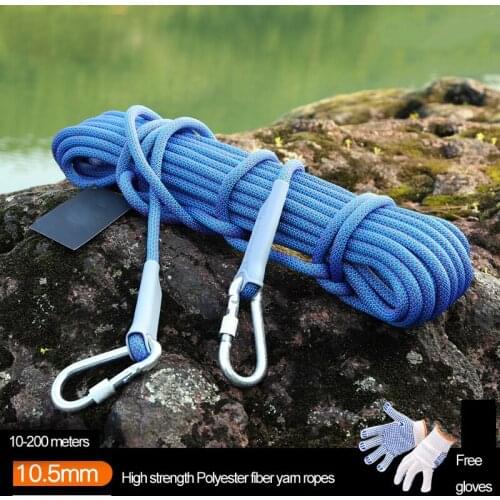 Professional Climbing Cord Diameter 10.5mm Length 20-100m 25KN High Strength polypropylene Paracord Safety Rope with 2pcs Buckle