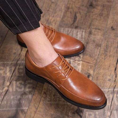 Plus size luxury office business new 2021 mens shoes original mens formal high quality leather leisure Oxford Shoes обувь38-47