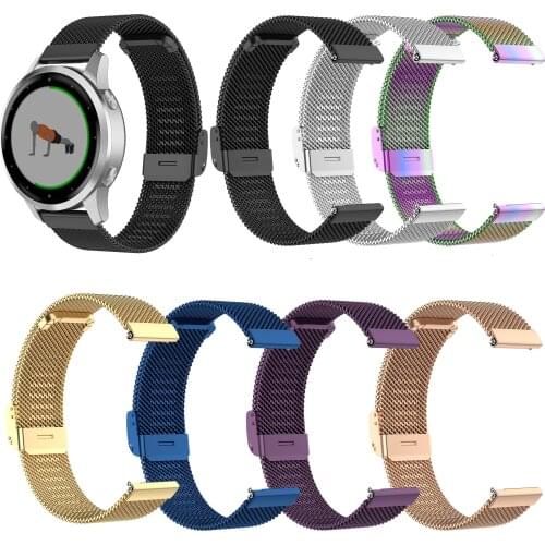18mm 20mm 22mm Milanese Stainless Steel Watchband for Garmin Vivomove HR/3/3S/Vivoactive4/4S/3/VenuQuick Release Wristband Strap