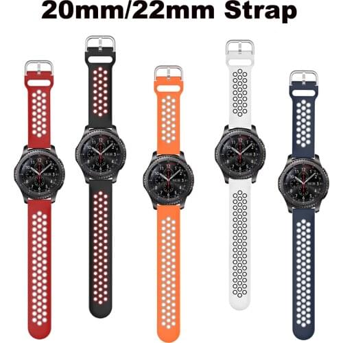 Silicone Band for Galaxy Watch 46mm 42mm Sports Strap for Samsung Gear S3 Frontier/Classic active 2 Huawei Watch 2 22mm 20mm