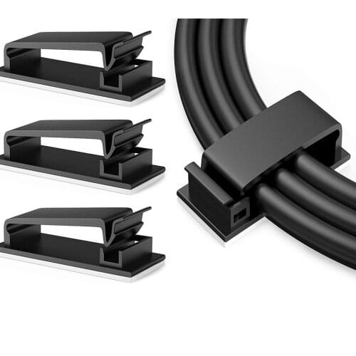 Self Adhesive Cable Management Clips Cable Organizers Wire Clips Cord Holder for TV PC Laptop Ethernet Cable Desktop Home office